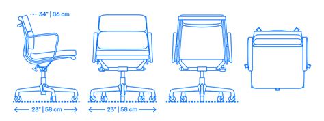 Eames Soft Pad Management Chair Dimensions And Drawings