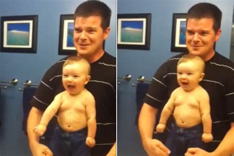 Baby Flexes Muscles And Grunts With Dad In Adorable Video Daily Star