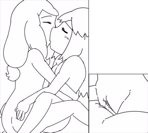 Rule Girls Animated Ass Bloggerman Blush Female Holding Hug Kissing Monochrome Multiple