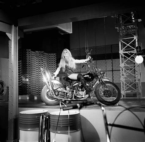 Brigitte Bardot On One Harley Davidson And Serge Gainsbourg For The