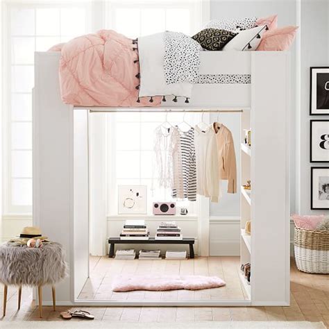 Sleep And Style Wardrobe Loft Bed Sale Pottery Barn Teen