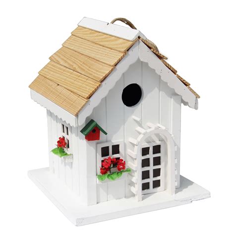 Outdoor string lights perfectly complement any outdoor space, providing subtle illumination, splashes of color and beautiful touches. Decorative Wood House Bird Feeder w/ Red Trim - Outdoor ...
