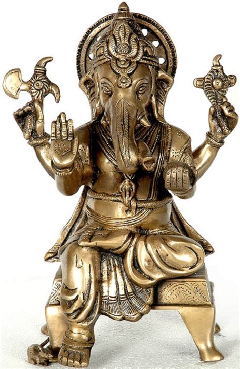 Lord Ganesha Blessing His Devotees Brass Sculpture Art Kaleidoscope