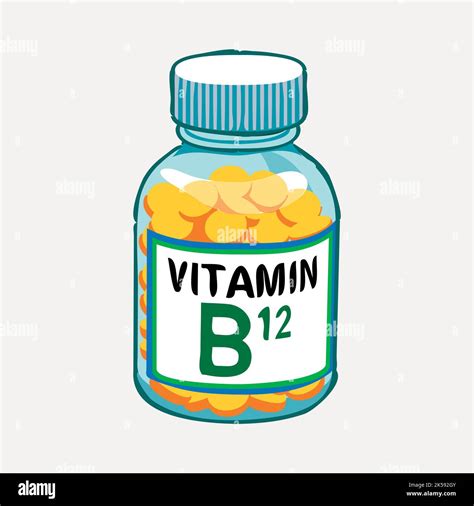Vitamin B Bottle Clipart Health Supplement Illustration Vector Stock