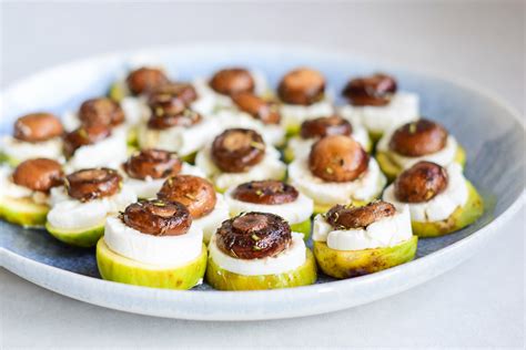 Snelle hapjes van vijgen geitenkaas en champignons