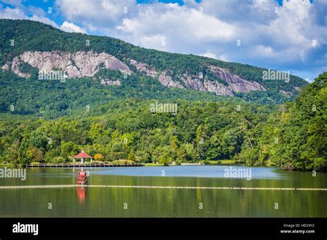Lake Lure And Mountains In Lake Lure North Carolina Stock Photo Alamy