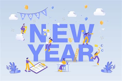 feliz año nuevo ilustración vector premium