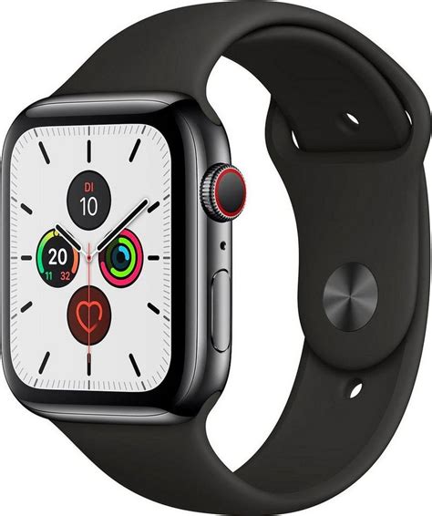 Apple watch series 5 watch. Apple Series 5 GPS + Cellular, Edelstahl mit Sportarmband ...