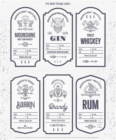 Jin Whiskey Liquor Bottle Labels Vector Eps And Psd