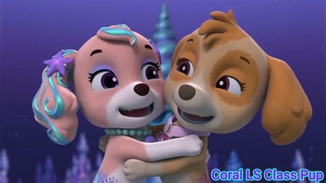 Paw Patrol Clip Aqua Pups Skye Reunited With Her Cousin Coral Youtube