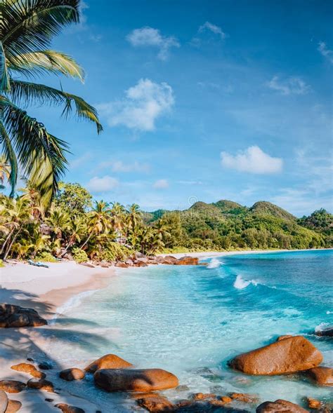 Mahe Seychelles Two Sun Lounger At Beautiful Anse Intendance Beach