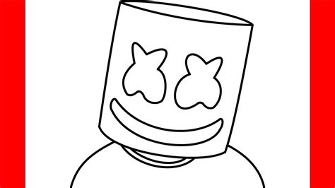 How To Draw Marshmello Step By Step Drawing YouTube