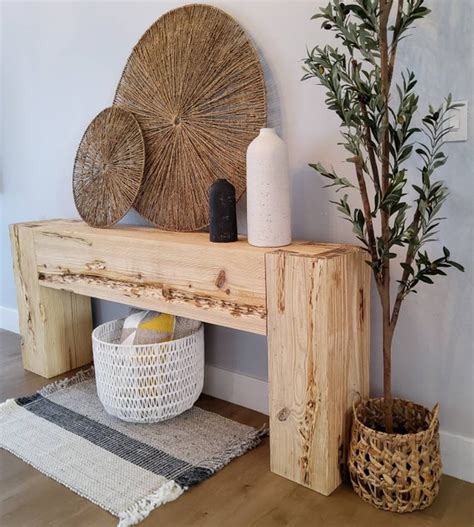 Modern Rustic Console Table Natural | Etsy