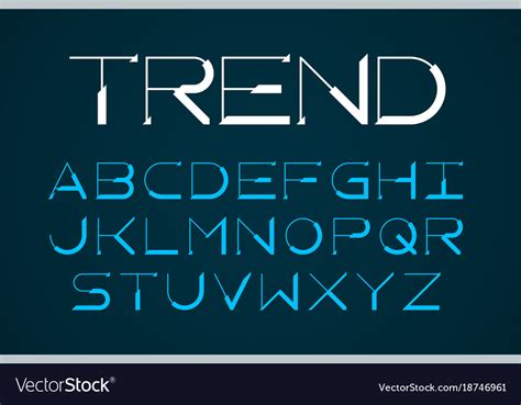Modern Thin Font Trendy Style English Alphabet Vector Image