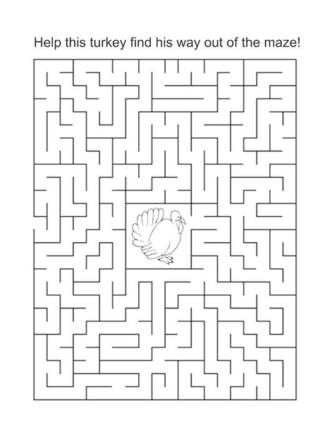 Thanksgiving Mazes Best Coloring Pages For Kids