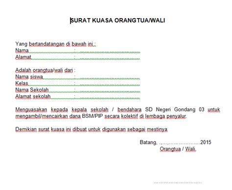 Tetapi anda tidak usah khawatir karena kami disini sudah menjelaskan secara mendetail mengenai apa itu surat keterangan kematian bagaimana cara. Contoh Surat Kuasa Orang Tua/Wali Murid Untuk Pencairan ...