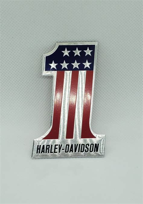 Harley Davidson Number 1 Motorcycle Gas Tank Emblem Etsy