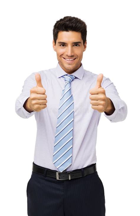Confident Businessman Showing Thumbs Up Stock Image Image Of Looking
