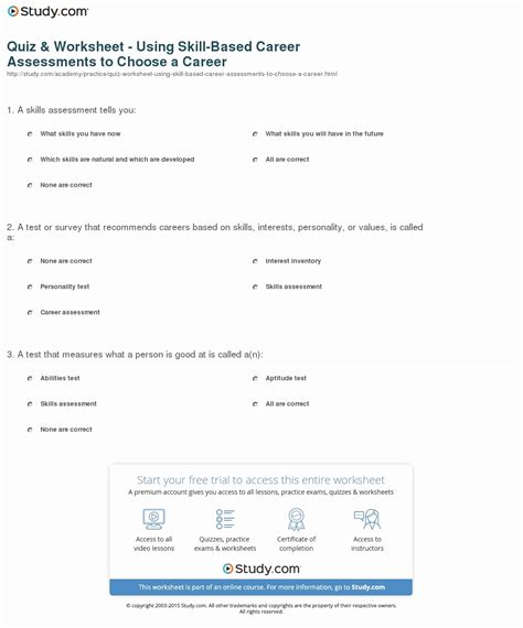 Job Skills Worksheets Fresh Job Skills Assessment Worksheet