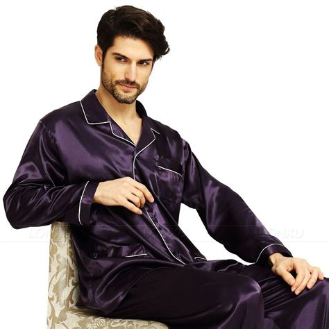 Mens Silk Satin Pajamas Set Pajama Pyjamas Set Pjs Sleepwear Loungewear