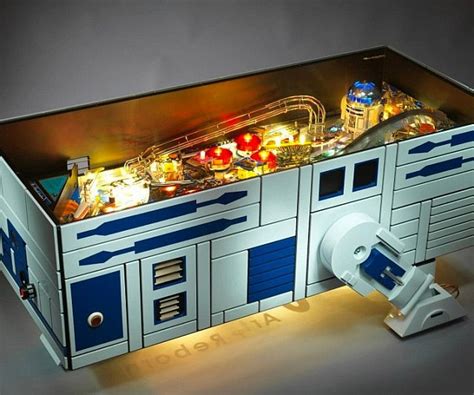 I've been wanting to do something similar with a big lcd and make it a playable virtual pinball coffee table, but that's a whole other project. R2-D2 Pinball/Coffee Table