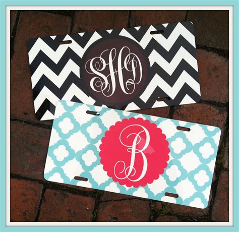 Personalized Monogrammed License Plate Car Tag By Chicmonogram