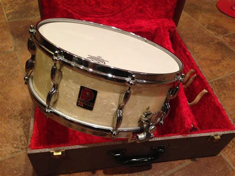 1960 Premier Royal Ace Snare White Marine Pearl