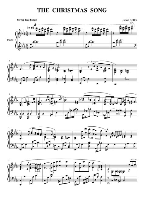Print, share and download best christmas sheet music. THE CHRISTMAS SONG sheet music for Piano download free in PDF or MIDI