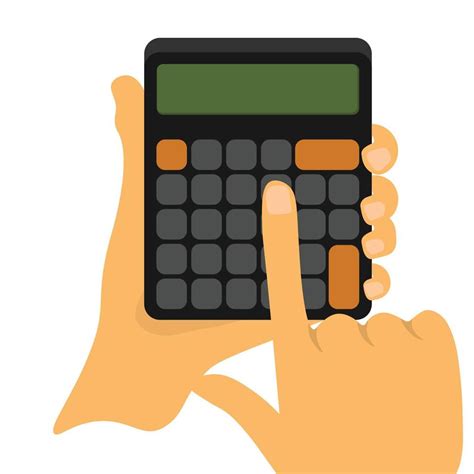 Hand Holding Using Calculator Icon Accountant Calculating Finance