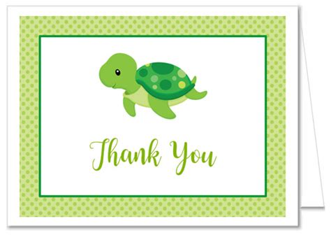 Turtle Baby Shower Thank You Cards