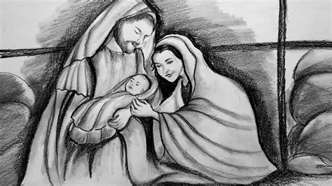 Jesus Christ Birth Scenery Drawing Drawing Of Jesuschristmas Story
