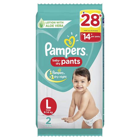 Buy Pampers New Large Size Diapers Pants 2 Count Online At Low Prices