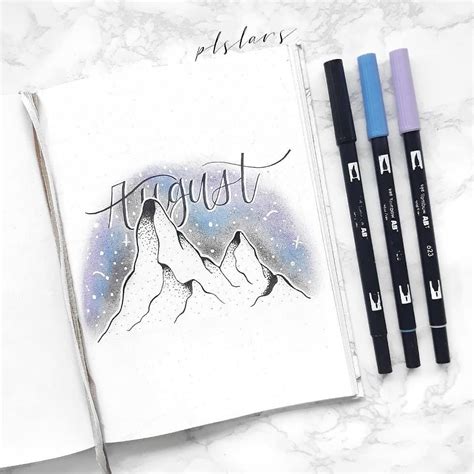 Coverpage For August I Decided To Go For A Galaxy Mountains Theme
