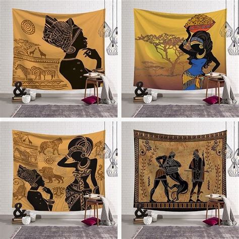 African Woman Hanging Cloth Home Decoration Tapestry Living Room Wall Hanging Bedroom Bedside