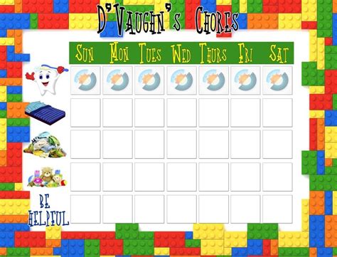 Personalized Chore Chart 4 Yr Old Boy Raising Boys Chore Chart Kids