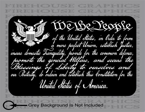 American Flag Constitution We The People Preamble 2a Veteran Sticker