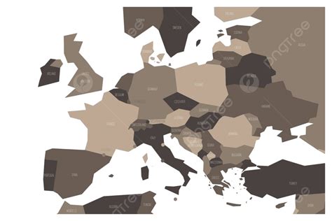 Simplified Political Map Of Southern Europe In Grey Shades Vector Uk