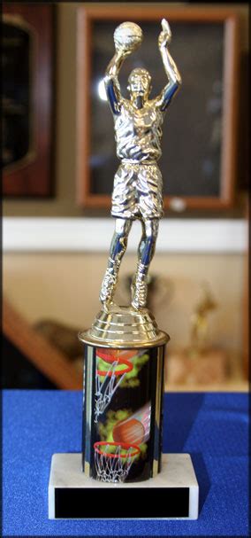 Basketball Trophy With 3 Inch Column On Solid Marble Base Best