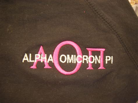 Alpha Omicron Pi Design Greek Designs In Embroidery Custom Made By