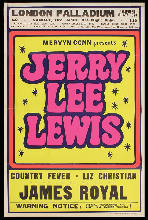 Lot Detail Jerry Lee Lewis Original London Palladium