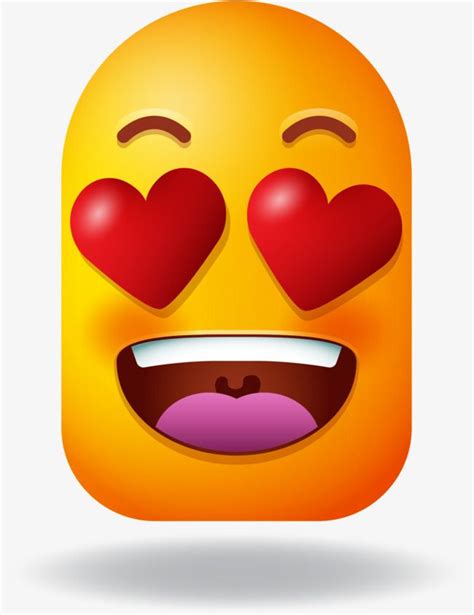 An Emoticive Smiley Face With Two Hearts On Its Eyes And Mouth