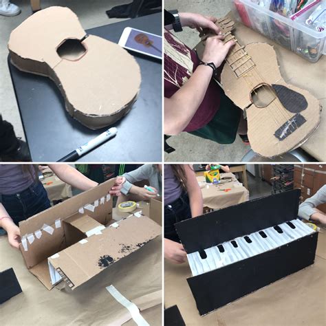 Making A Cardboard Guitar And Piano From Start To Finish Music Room Art