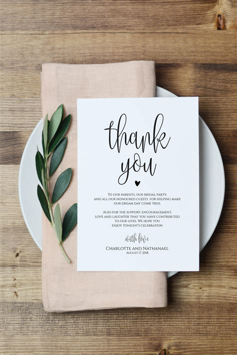 Printable Wedding Thank You Cards Once Your Wedding Thank You Card Is