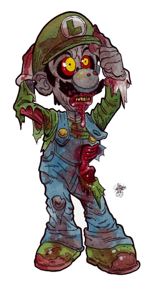 Zombie Art Luigi Zombie Zombie Art By Rob Sacchetto
