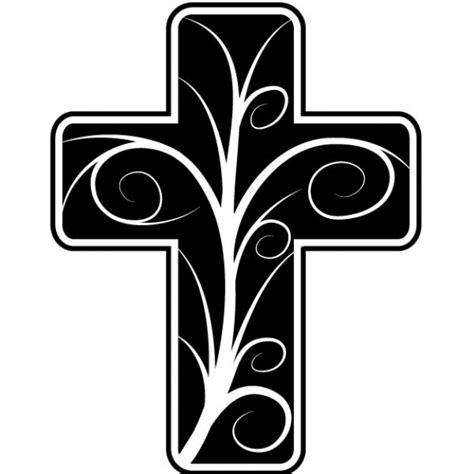 Catholic Cross With Floral Design Free Vector