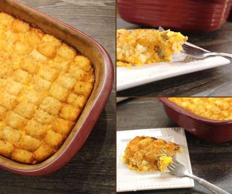 Then, in a large skillet add in the ground beef and diced onion. Tater Tot Casserole Comfort Food Recipe - 3 Boys and a Dog