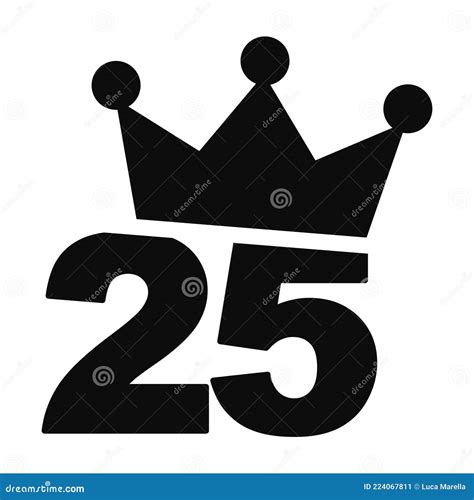 Number 25 With A Crown Illustration Stock Vector Illustration Of