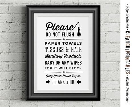Funny Printable Bathroom Sign Do Not Flush Toilet Paper