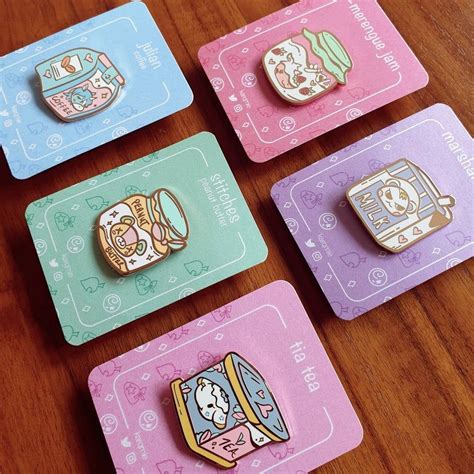 Animal Crossing Stitches Enamel Pin Cute Kawaii Rose Gold Peanut Butter