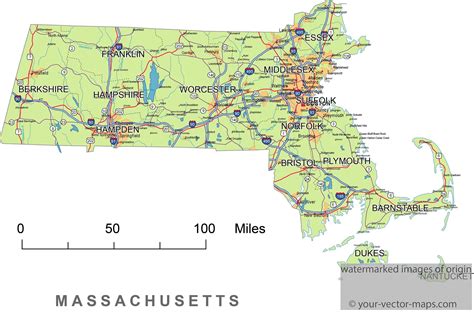 Massachusetts Us State Map Printable Maps State Map